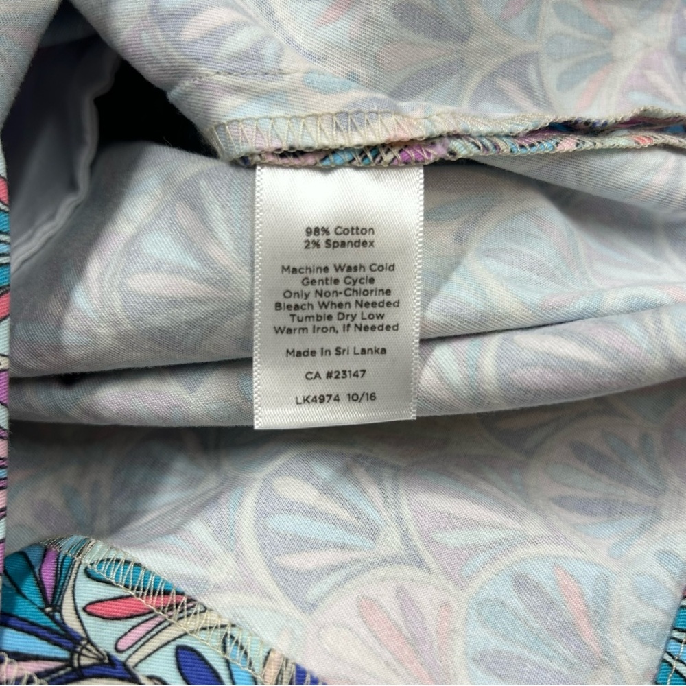 Talbots Multicolor Fan Pattern Straight Skirt Zip… - image 6